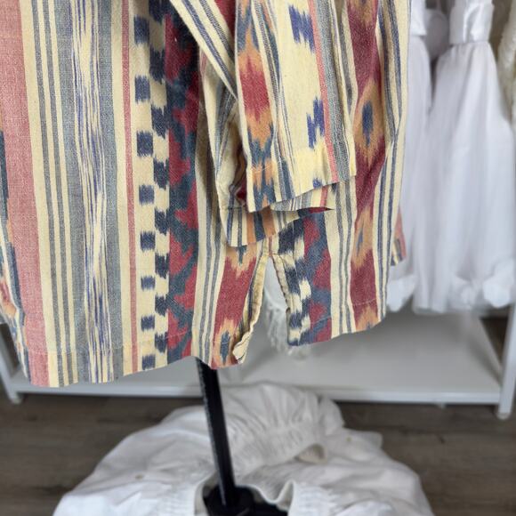 Roaman's Women's Size 28W Tribal Vertical Print Button Up 3/4 Sleeve Blouse # - Picture 5 of 7